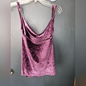 Free people purple velvet drape tank top